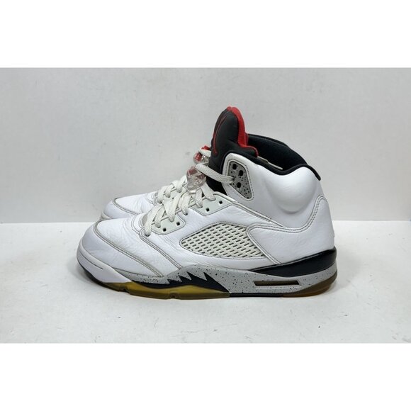 Nike Air Jordan 5 Retro White Cement 136027-104 Men’s Size 10 Leather‎ Shoes main image 4